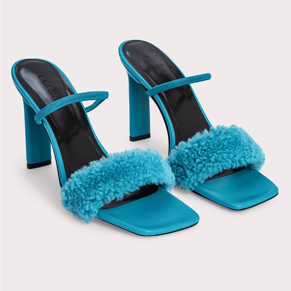 BY FAR Shearling Heels